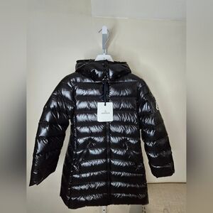 NWT Moncler Girl's Moka Long Down Puffer Size 8 Black
